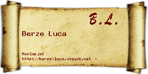 Berze Luca névjegykártya